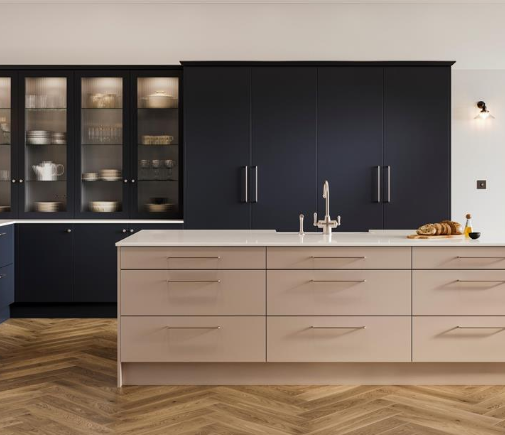 Otto, a Painted Timber Kitchen offered by Burbidge, available from Design Time, a kitchen showroom in Nottingham